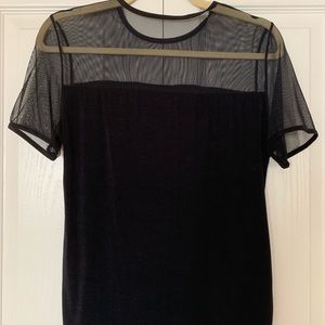 Susan Lawrence Mesh Top Black Tee